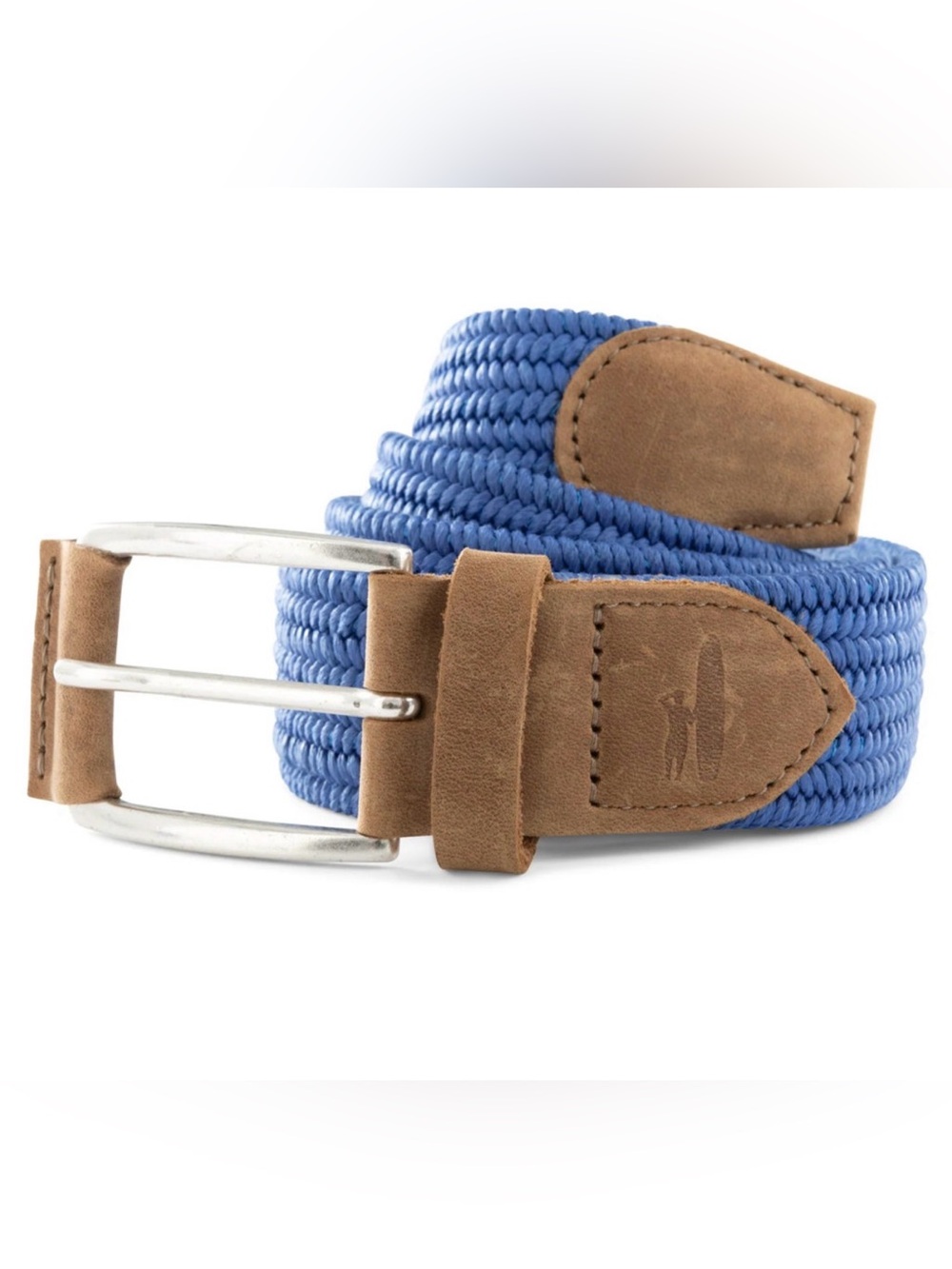 NEW JOHNNIE-O MENS LAGUNA BLUE WAXED COTTON STRETCH BELT GOLF SZ S